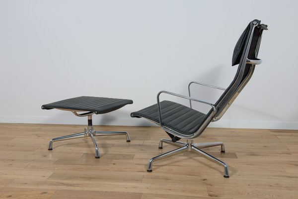 Alu Group Ea124 & Ea125 Lounge Chair & Ottoman by Charles & Ray Eames for Vitra, 1980s, Set of 2-NIT-1780044