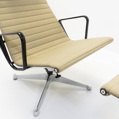 Alu Lounge Chair and Footstool by Eames for Herman Miller, 1970s, Set of 2-TJQ-1219548