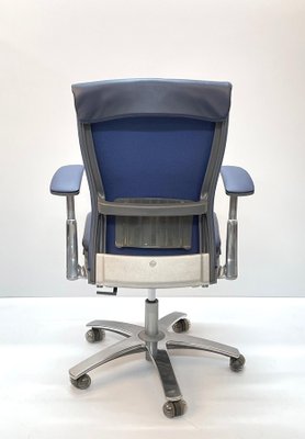 Aluminium and Italian Blue Leather Life Office Chair by Formway Design for Knoll-JDR-1125549