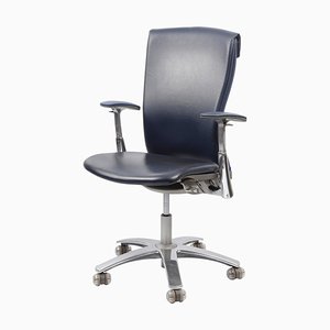 Aluminium and Italian Blue Leather Life Office Chair by Formway Design for Knoll-JDR-1125549