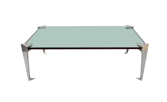 Aluminium and Mirrored Coffee Table, 1980s-CEJ-488331