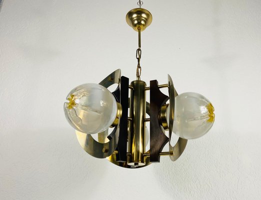 Aluminium and Murano Glass Ceiling Light from Mazegga, Italy, 1970s-PUK-826193