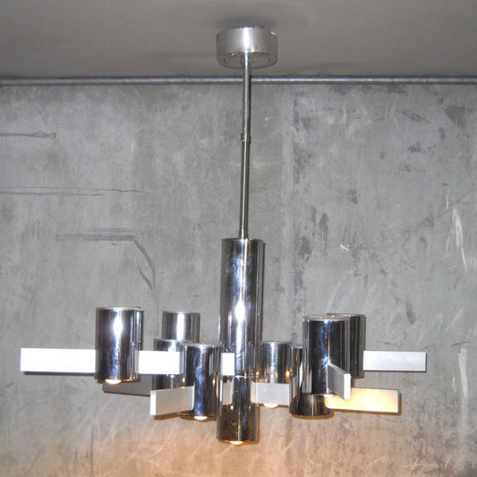 Aluminium Ceiling Light by Gaetano Sciolari