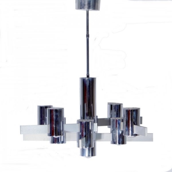 Aluminium Ceiling Light by Gaetano Sciolari