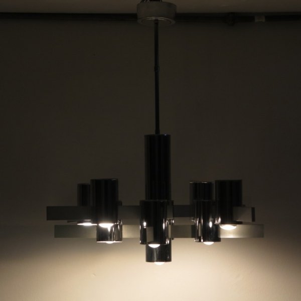 Aluminium Ceiling Light by Gaetano Sciolari