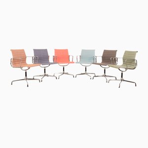 Aluminium Ea 104 Chairs with Armrests by Eames for Vitra, Set of 6-RQW-2040615