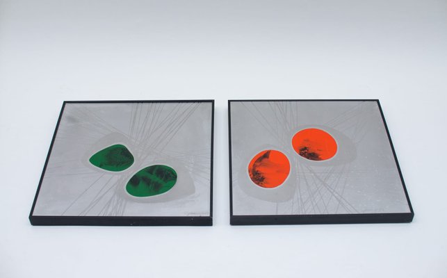 Aluminium & Enamel Wall Plates from Jung, Germany, 1977, Set of 2-KQB-985614