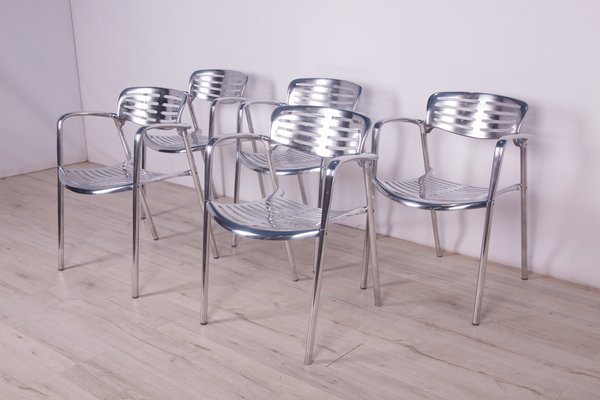 Aluminium Stackable Chairs by Jorge Pensi for Amat 3, 1980s-NIT-1057234