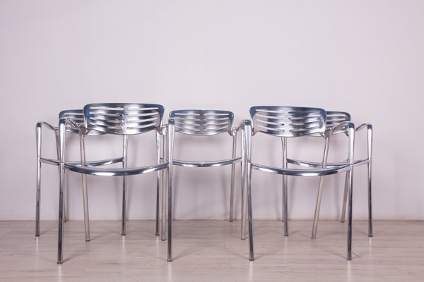 Aluminium Stackable Chairs by Jorge Pensi for Amat 3, 1980s-NIT-1057234