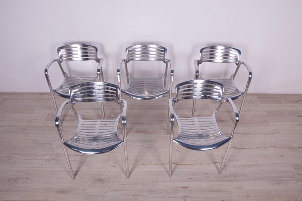 Aluminium Stackable Chairs by Jorge Pensi for Amat 3, 1980s-NIT-1057234