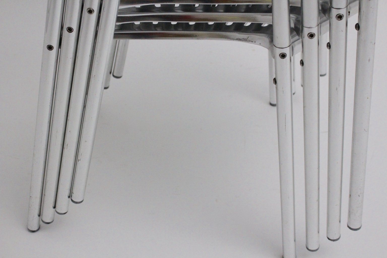 Aluminium Stackable Chairs by Jorge Pensi for Amat 3, 1980s, Set of 4