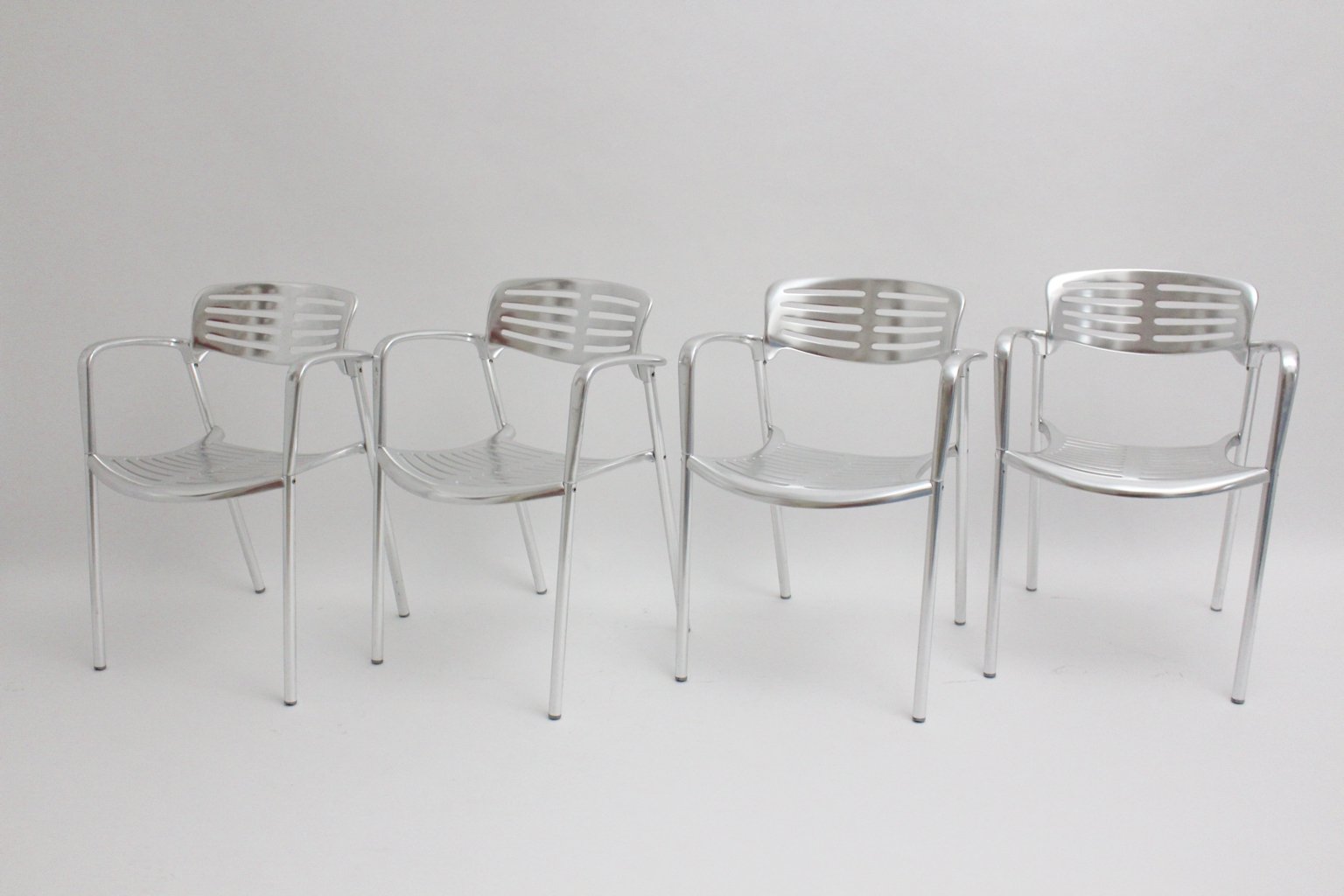 Aluminium Stackable Chairs by Jorge Pensi for Amat 3, 1980s, Set of 4