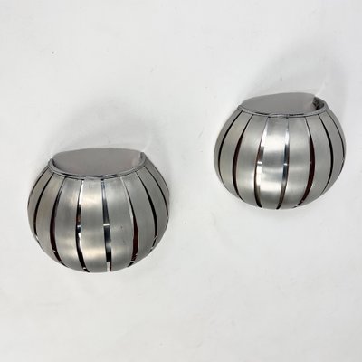 Aluminium Wall Lamps by Henri Mathieu, 1960s, Set of 2-RMX-1801171