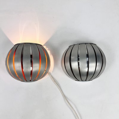 Aluminium Wall Lamps by Henri Mathieu, 1960s, Set of 2-RMX-1801171