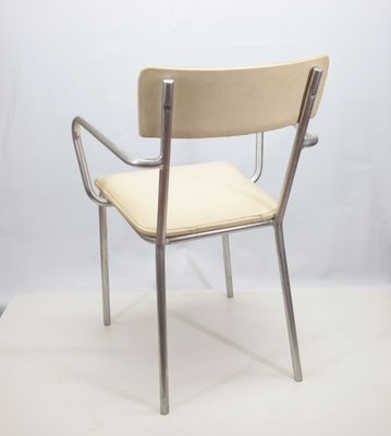 Aluminum and Faux Leather Armchair, 1930s-RAQ-1756831