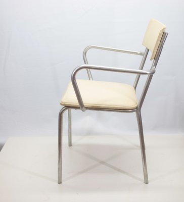 Aluminum and Faux Leather Armchair, 1930s-RAQ-1756831