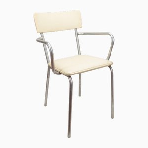 Aluminum and Faux Leather Armchair, 1930s-RAQ-1756831