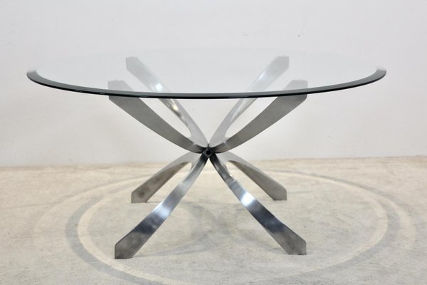 Aluminum and Glass Coffee Table by Knut Hesterberg for Ronald Schmitt-MO-865509