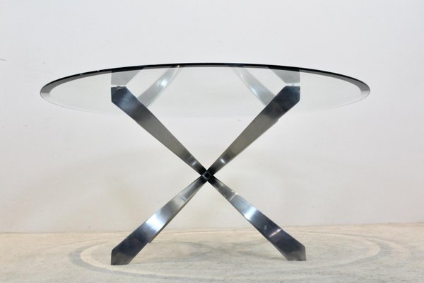 Aluminum and Glass Coffee Table by Knut Hesterberg for Ronald Schmitt-MO-865509