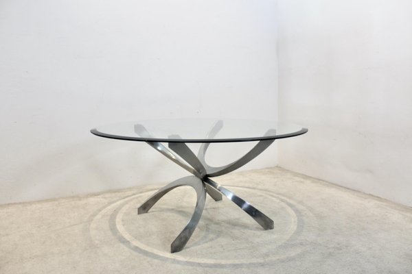 Aluminum and Glass Coffee Table by Knut Hesterberg for Ronald Schmitt-MO-865509