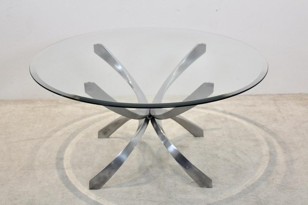 Aluminum and Glass Coffee Table by Knut Hesterberg for Ronald Schmitt-MO-865509