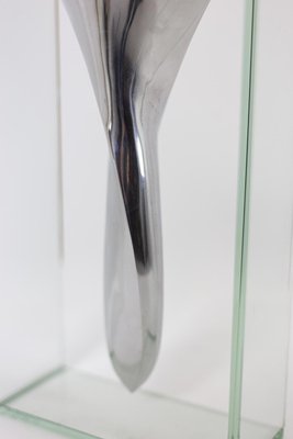 Aluminum and Glass Vases by Lisa Mori, 1980s, Set of 2-CEJ-867199