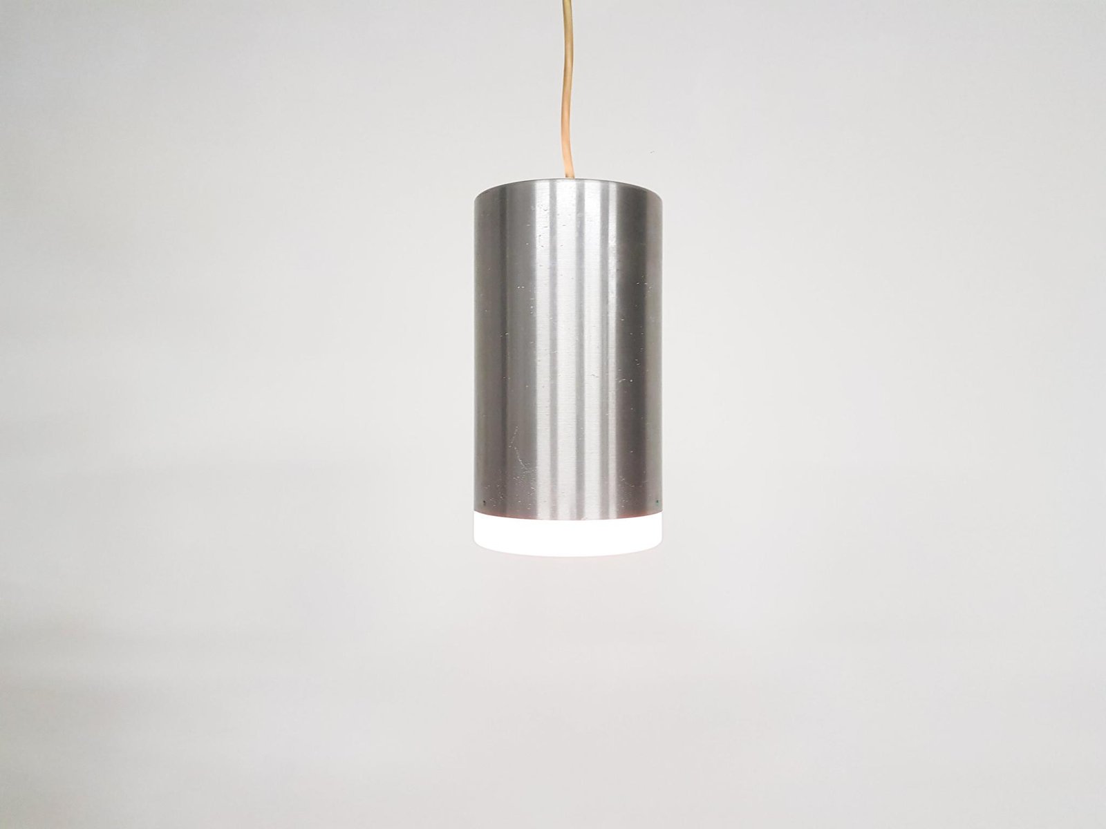 Aluminum and Opaline Glass Pendant Lamp from Raak, 1960s