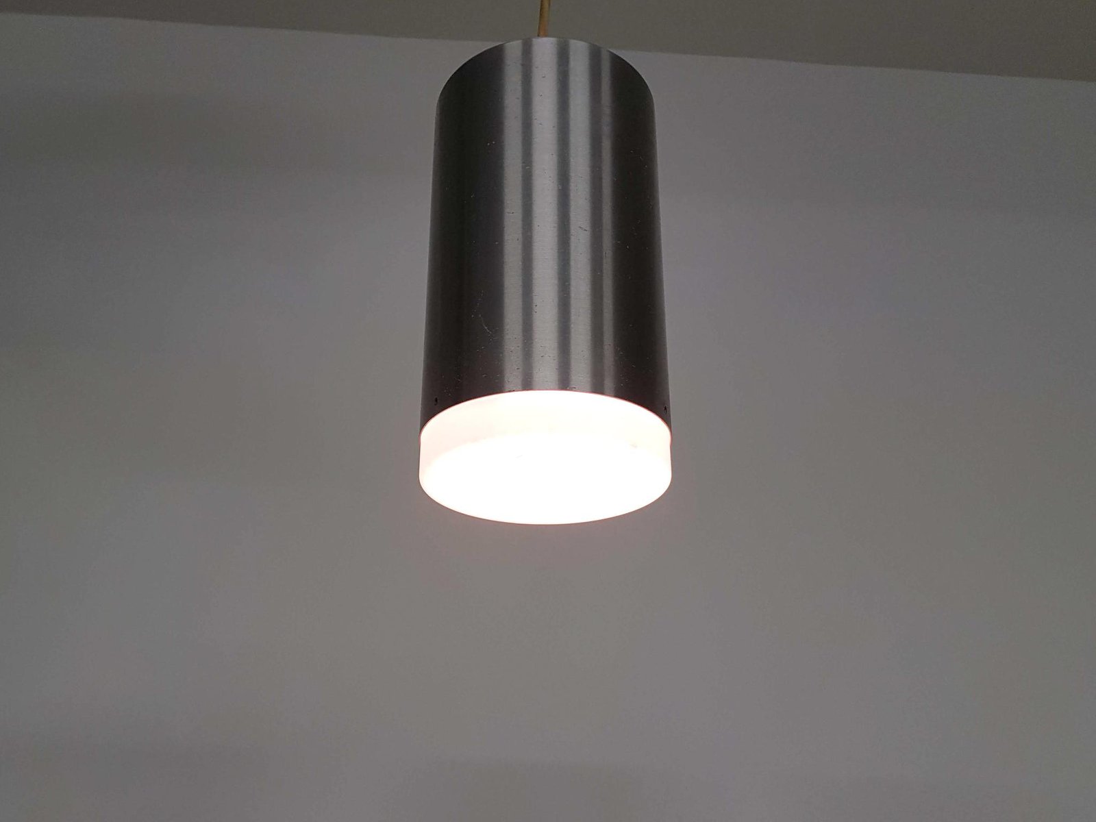 Aluminum and Opaline Glass Pendant Lamp from Raak, 1960s