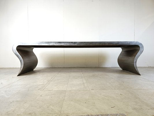 Aluminum and Wooden Dining Table, 1990s-IRH-1768596