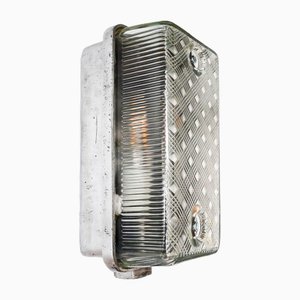 Aluminum, Cast Iron and Grid Glass Wall Lamp, 1960s-PSG-1704812