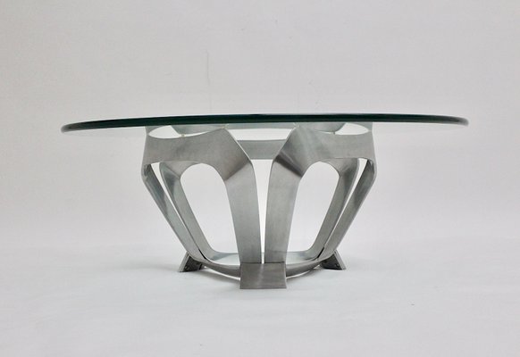 Aluminum Clear Glass Coffee Table from Knut Hesterberg, 1960s-NB-1140157