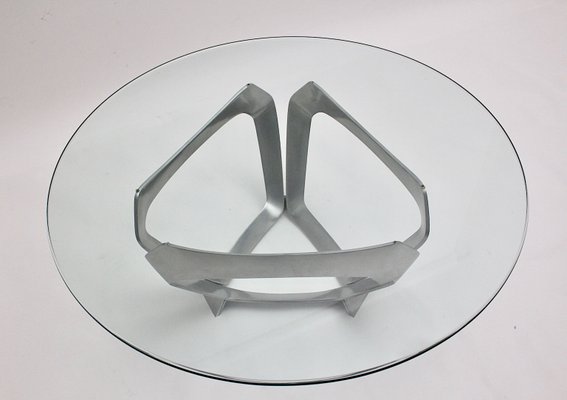 Aluminum Clear Glass Coffee Table from Knut Hesterberg, 1960s-NB-1140157