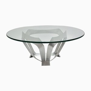 Aluminum Clear Glass Coffee Table from Knut Hesterberg, 1960s-NB-1140157