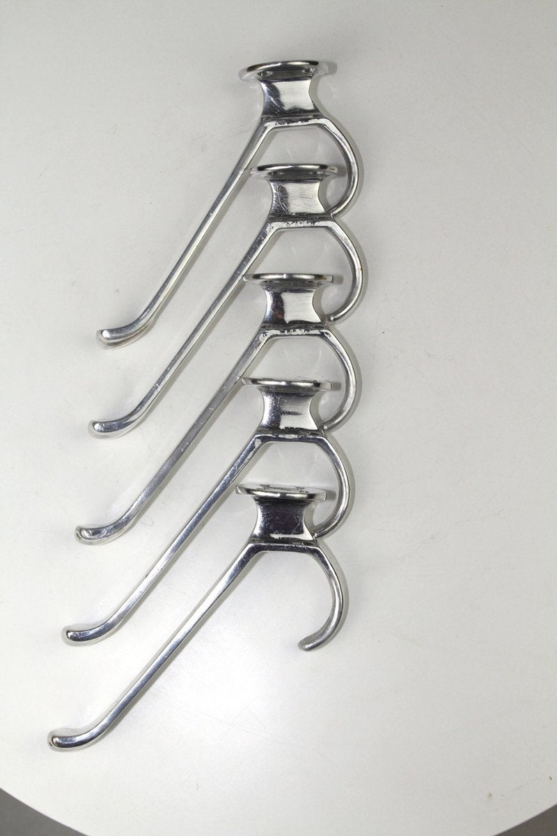 Aluminum Clothes Hooks, 1950s, Set of 5