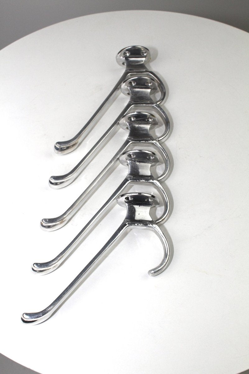 Aluminum Clothes Hooks, 1950s, Set of 5