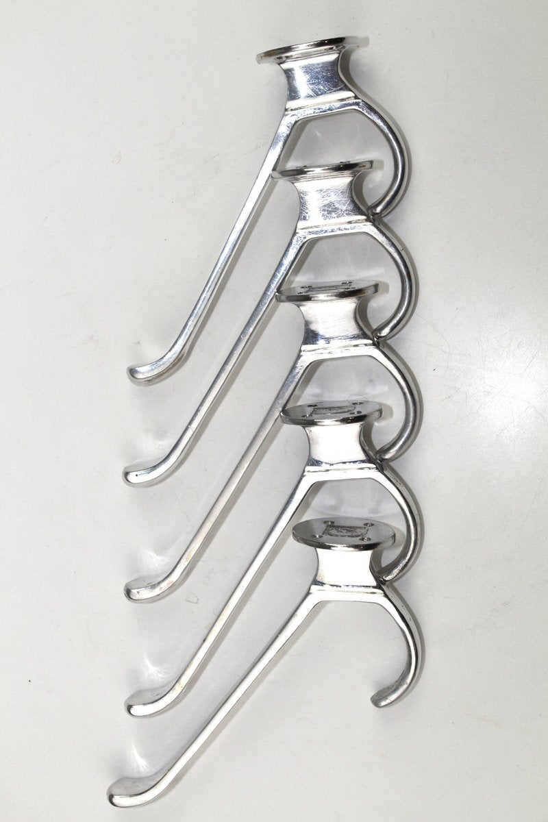 Aluminum Clothes Hooks, 1950s, Set of 5