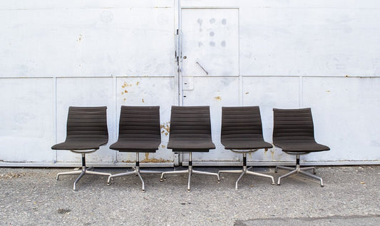 Aluminum EA 108 Chairs by Charles & Ray Eames for Herman Miller, 1970s, Set of 5