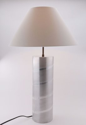 Aluminum Jacques Charpentier Style Tube Table Lamps, 1970s, Set of 2-YBU-1355096