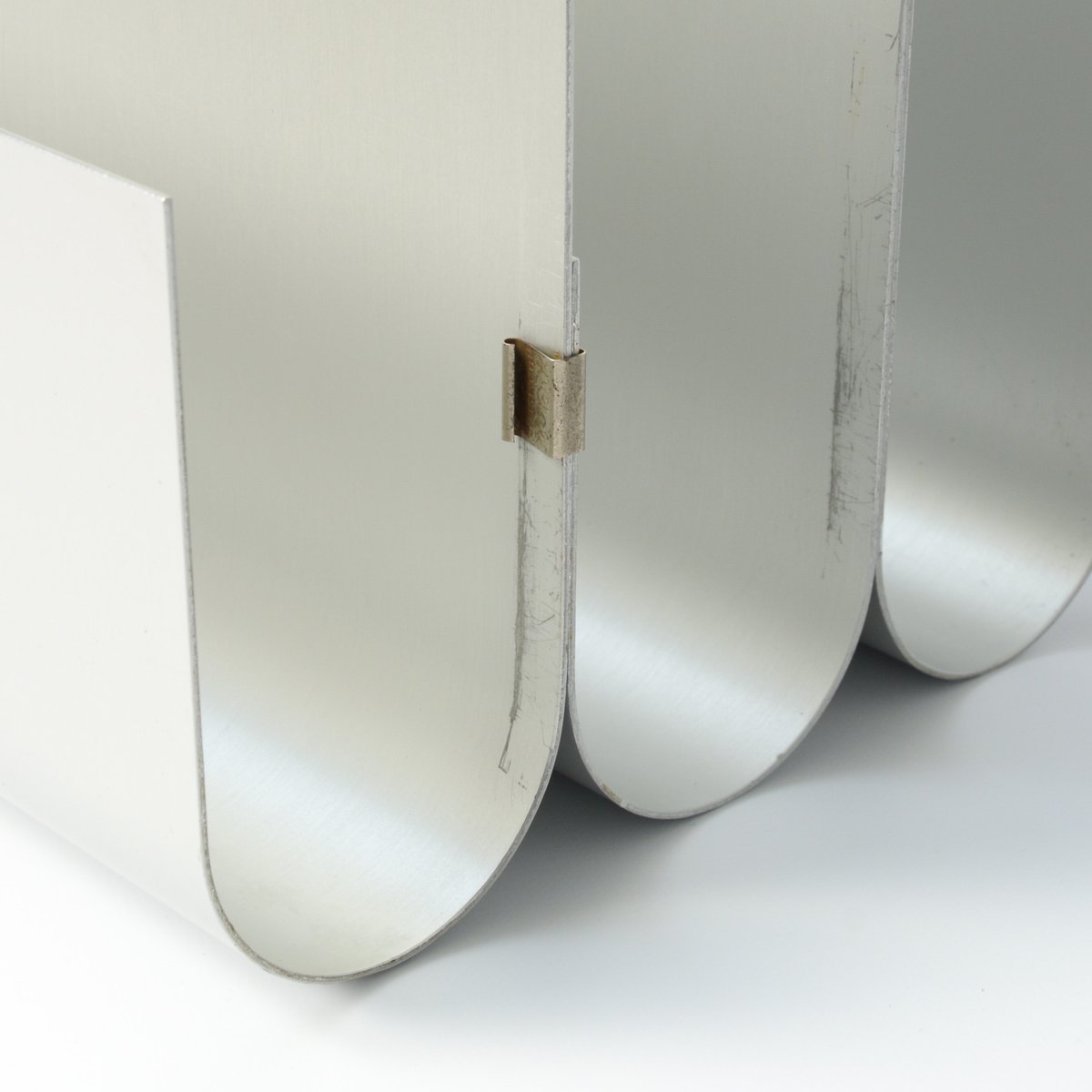 Aluminum Magazine Rack by Pierre Vandel for Espace Pierre Cardin, 1970s