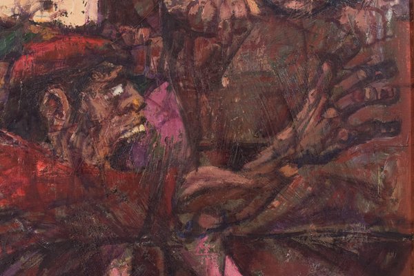 Alvaro, Battle Scene, 1960s, Oil on Canvas, Framed-AOI-1106788