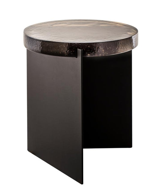 Alwa One Table in Black with a Smoky Glass Top by Sebastian Herkner for Pulpo