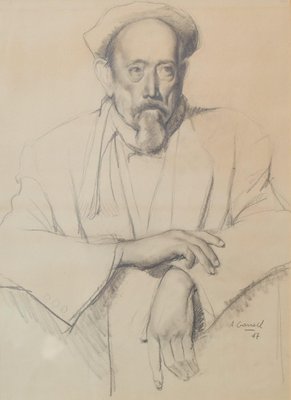 Amador Garrell I Soto, Study of a Imam, 1947, Pencil on Paper-AOI-1360117