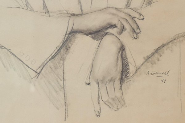 Amador Garrell I Soto, Study of a Imam, 1947, Pencil on Paper-AOI-1360117