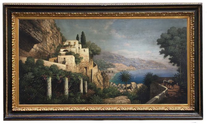 Amalfi Coast, Posillipo School, Oil on Canvas-YUW-915081