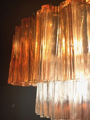 Amber and Ice Color Murano Glass Chandeliers or Flush Mounts, 1970, Set of 2-MBH-1032710