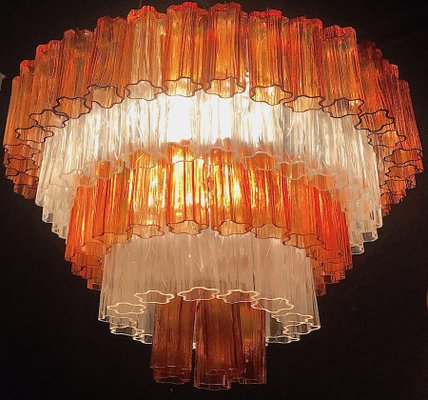 Amber and Ice Color Murano Glass Chandeliers or Flush Mounts, 1970, Set of 2-MBH-1032710