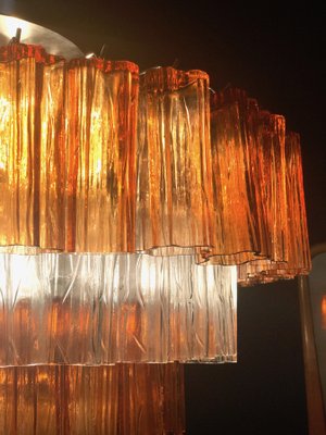 Amber and Ice Color Murano Glass Chandeliers or Flush Mounts, 1970, Set of 2-MBH-1032710