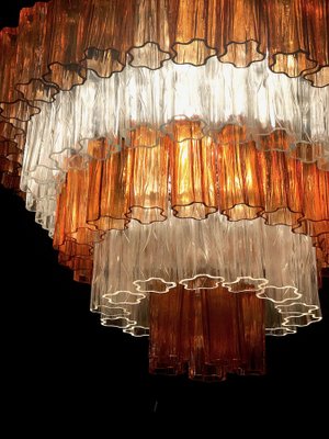 Amber and Ice Color Murano Glass Chandeliers or Flush Mounts, 1970, Set of 2-MBH-1032710