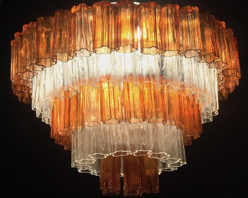 Amber and Ice Color Murano Glass Chandeliers or Flush Mounts, 1970, Set of 2-MBH-1032710