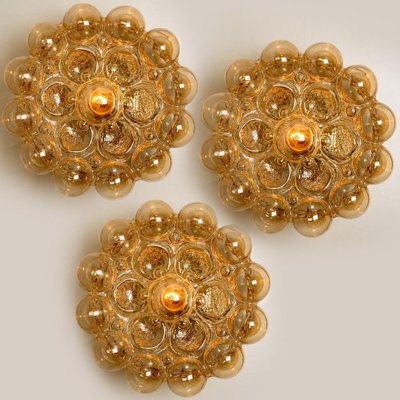 Amber Bubble Flush Mount or Wall Sconce by Helena Tynell, 1960s-VDW-1291328